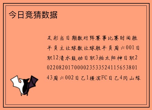 今日竞猜数据