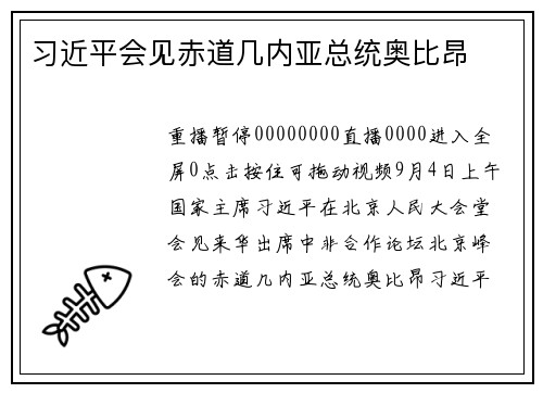 习近平会见赤道几内亚总统奥比昂